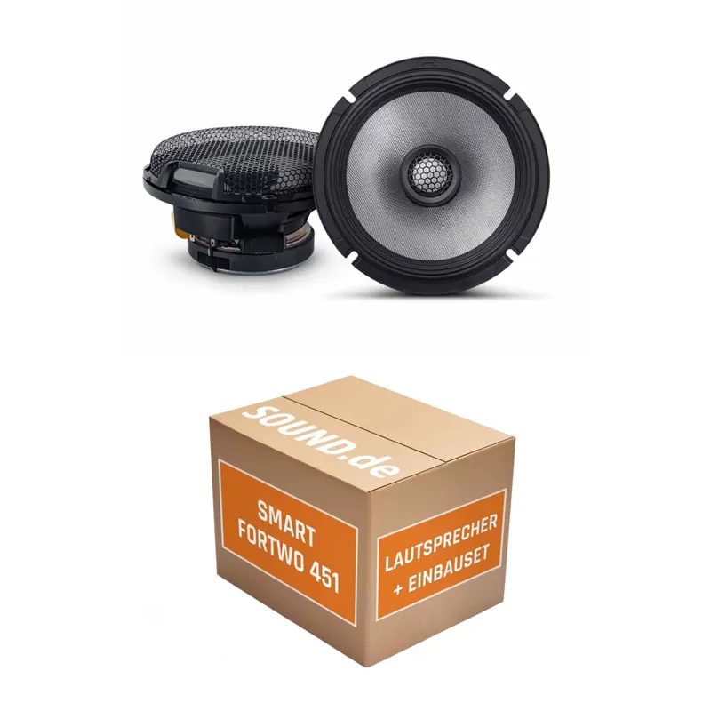 Lautsprecher Boxen Einbaupaket vorne Alpine R2-S65 passend für Smart Fortwo 451 | Set für zwei Türen 100W MAX