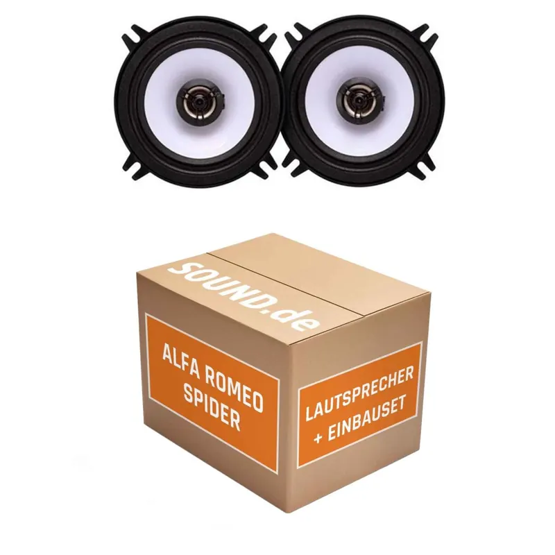 Lautsprecher Boxen Einbaupaket vorne Alpine SXE-1325S passend für Alfa Romeo Spider Tipo 916 | 2x Tief-Mitteltöner mit integriertem Hochtöner 200W MAX