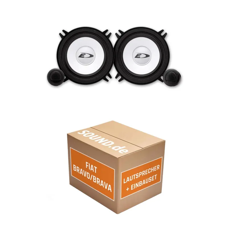 Lautsprecher Boxen Einbaupaket vorne Alpine SXE-1350S passend für Fiat Bravo Typ 182 | 250W Power 2x Hochtöner 2x Frequenzweiche
