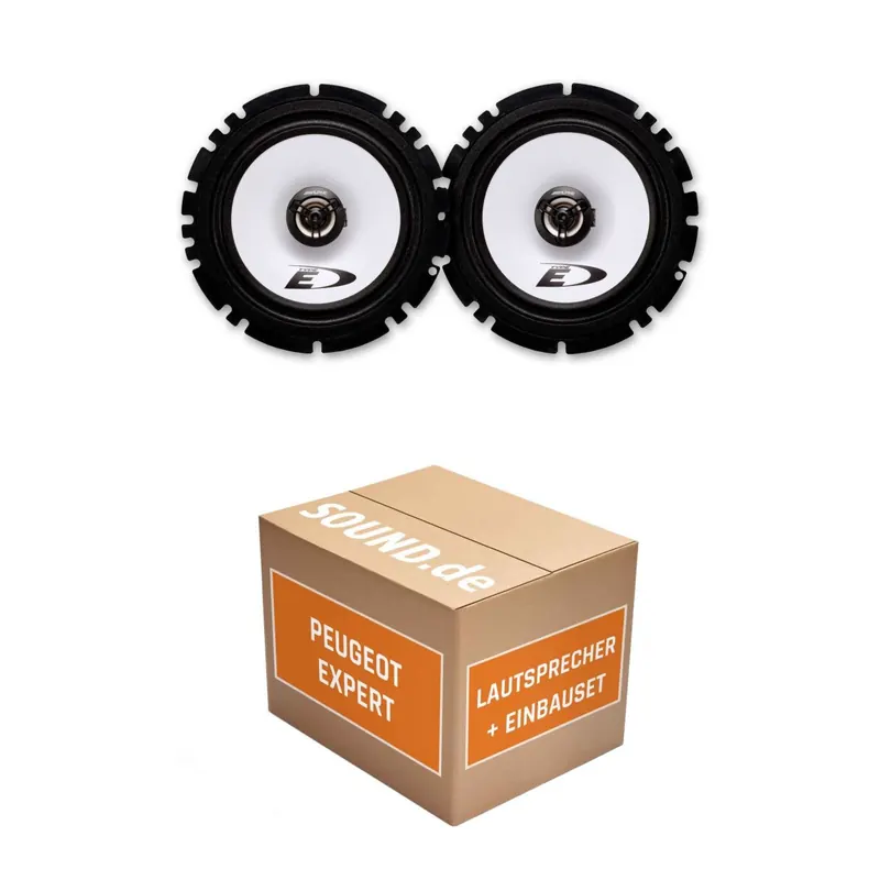 Lautsprecher Boxen Einbaupaket vorne Alpine SXE-1725 passend für Peugeot Expert + 3. Generation | 2x Tief-Mitteltöner mit integriertem Hochtöner 220W MAX