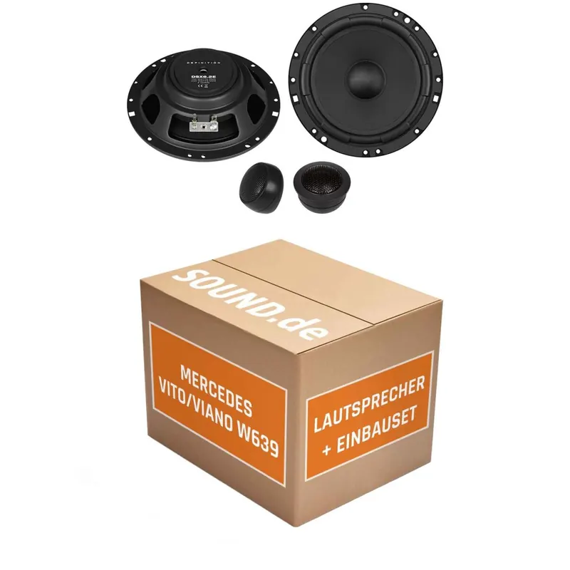 Lautsprecher Boxen Einbaupaket vorne Crunch DSX6.2E passend für Mercedes Vito/Viano W639 | Set für zwei Türen