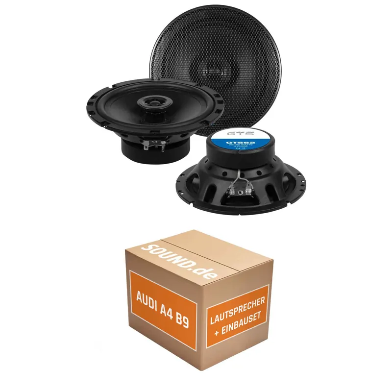 Lautsprecher Boxen Einbaupaket vorne Crunch GTS62 passend für Audi A4 B9 + Avant/Kombi | 2x Tief-Mitteltöner mit integriertem Hochtöner 180W MAX
