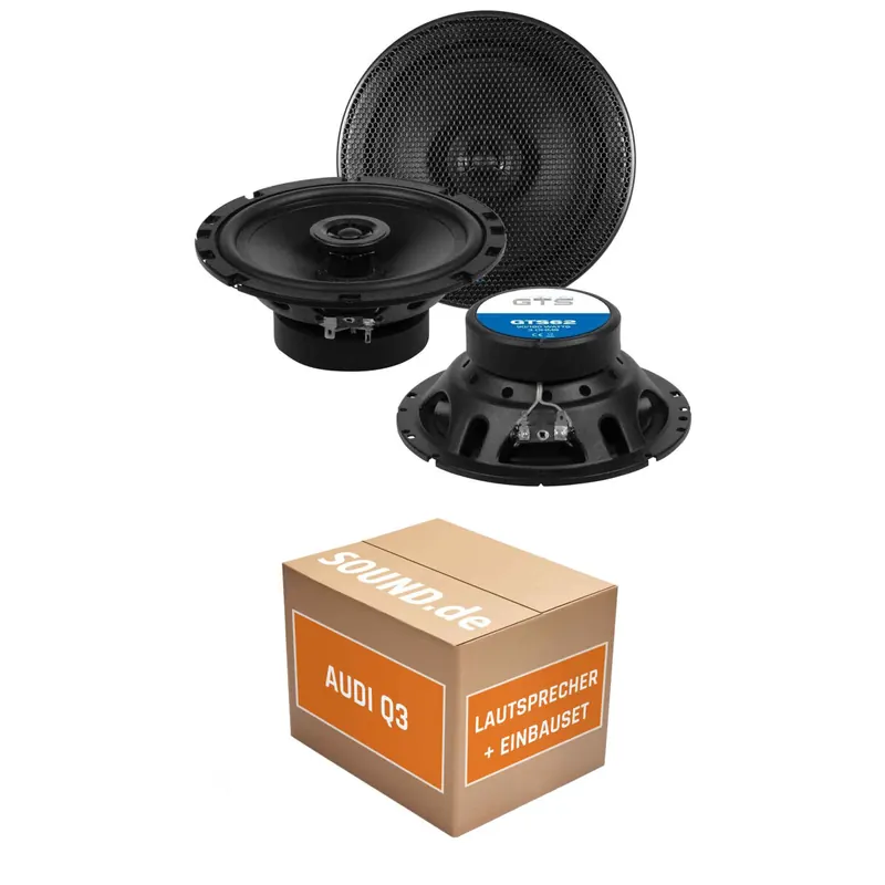 Lautsprecher Boxen Einbaupaket vorne Crunch GTS62 passend für Audi Q3 F3 | 2x Tief-Mitteltöner mit integriertem Hochtöner 180W MAX