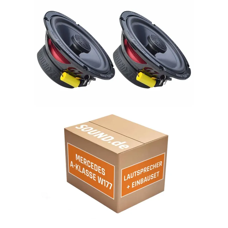 Lautsprecher Boxen Einbaupaket vorne Ground Zero GZRF 6.5SQX passend für Mercedes A-Klasse W 177 | 2x Tief-Mitteltöner mit integriertem Hochtöner 140W MAX