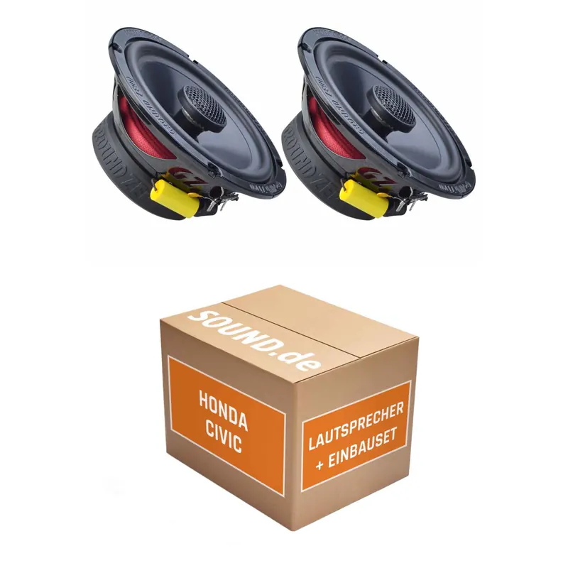 Lautsprecher Boxen Einbaupaket vorne Ground Zero GZRF passend für Honda Civic 9. Generation (2011–2017) | 2x Tief-Mitteltöner mit integriertem Hochtöner 140W MAX