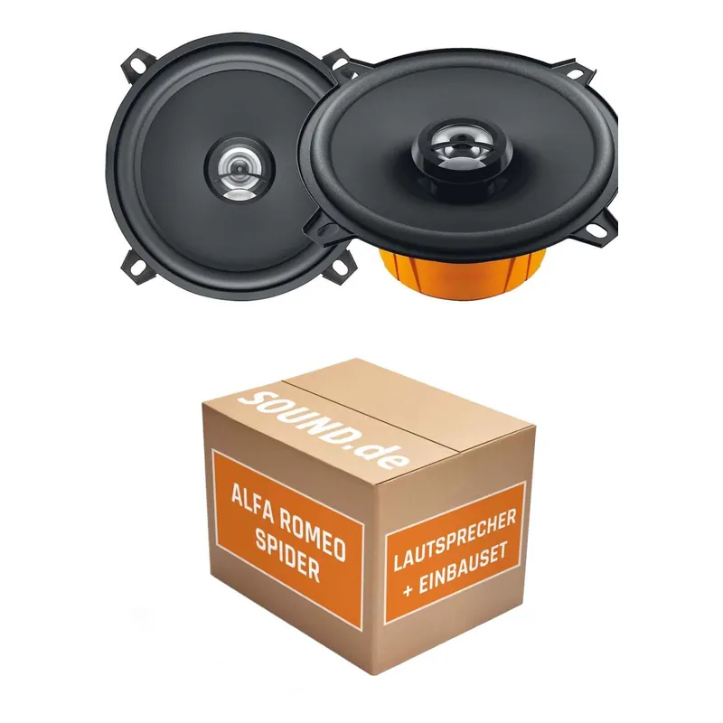 Lautsprecher Boxen Einbaupaket vorne Hertz DCX 130.3 passend für Alfa Romeo Spider Tipo 916 | 2x Tief-Mitteltöner mit integriertem Hochtöner 80W MAX