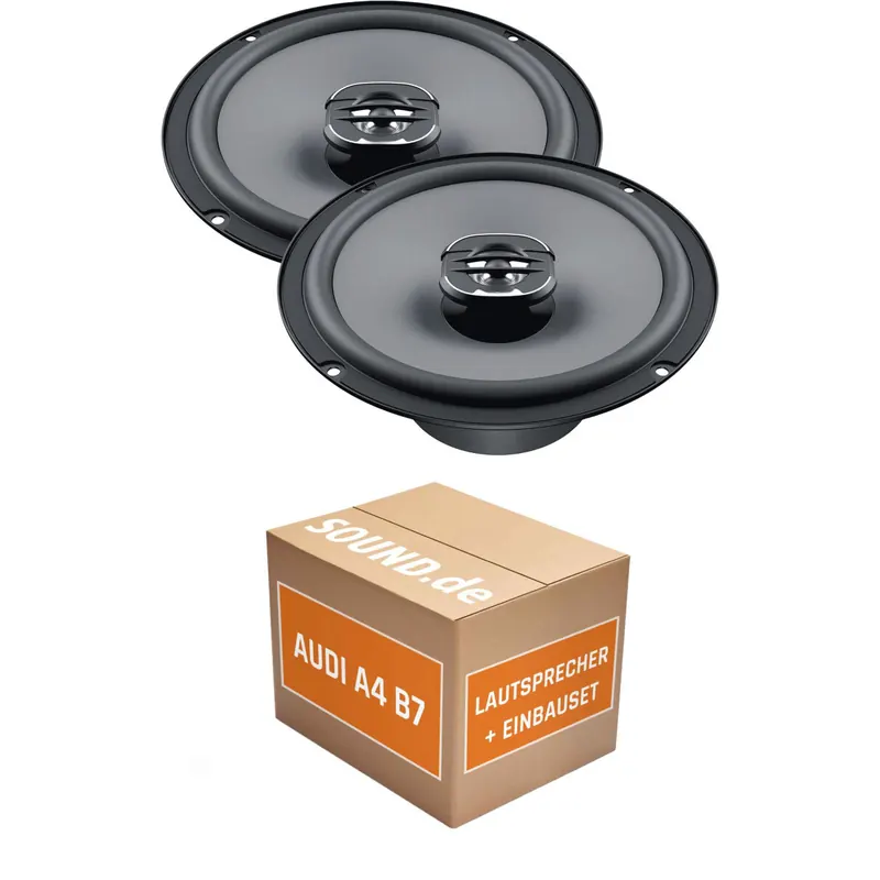 Lautsprecher Boxen Einbaupaket vorne Hertz Hertz X 165 passend für Audi A4 B7 + Cabrio | 2x Tief-Mitteltöner mit integriertem Hochtöner 220W MAX