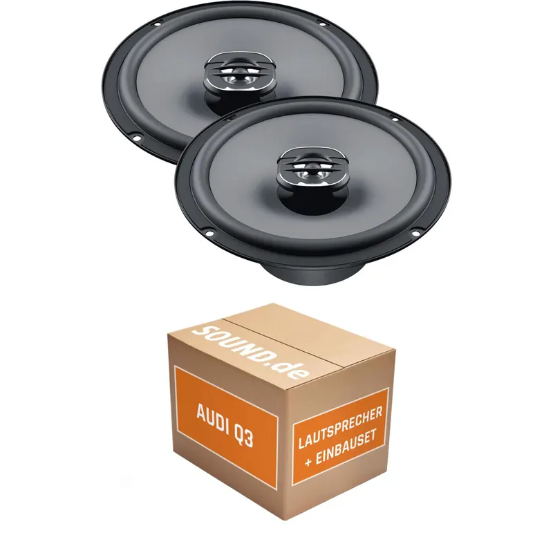 Lautsprecher Boxen Einbaupaket vorne Hertz Hertz X 165 passend für Audi Q3 8U | 2x Tief-Mitteltöner mit integriertem Hochtöner 220W MAX