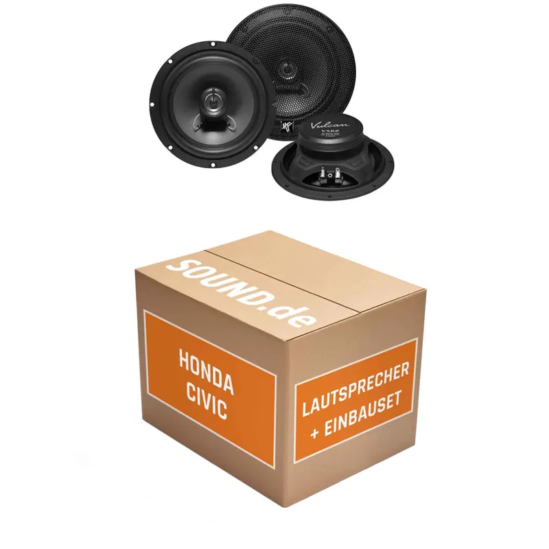 Lautsprecher Boxen Einbaupaket vorne Hifonics VX passend für Honda Civic 9. Generation (2011–2017) | 2x Tief-Mitteltöner mit integriertem Hochtöner 180W MAX