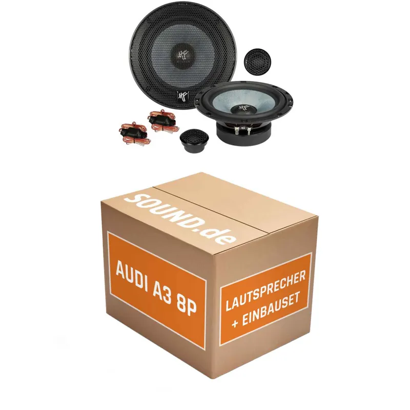 Lautsprecher Boxen Einbaupaket vorne Hifonics ZS6.2E passend für Audi A3 8P + Standard Soundsystem | 2x Tief-Mitteltöner 2x Hochtöner