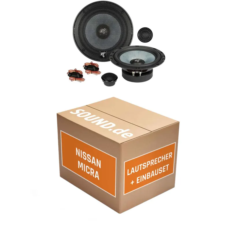 Lautsprecher Boxen Einbaupaket vorne Hifonics ZS6.2E passend für Nissan Micra K12 + 4/5-Türer | 2x Tief-Mitteltöner 2x Hochtöner