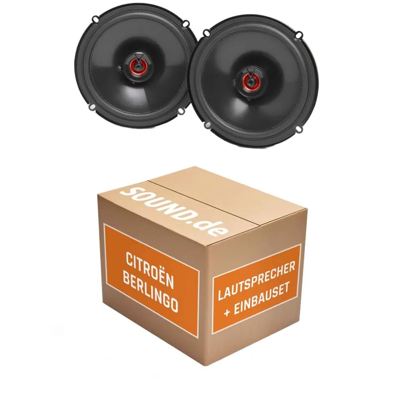 Lautsprecher Boxen Einbaupaket vorne JBL Club 620F passend für Citroën Berlingo II | 2x Tief-Mitteltöner mit integriertem Hochtöner 165W MAX