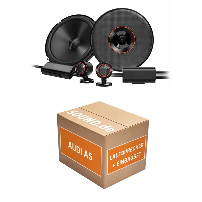Lautsprecher Boxen Einbaupaket vorne JBL Club3 64CTP passend für Audi A5 8T + Cabrio | 2x Tief-Mitteltöner mit integriertem Hochtöner 210W MAX