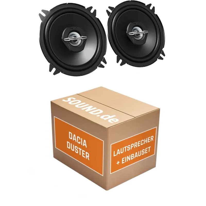 Lautsprecher Boxen Einbaupaket vorne JVC CS-J520 passend für Dacia Duster 1. Generation | 2x Tief-Mitteltöner mit integriertem Hochtöner 250W MAX