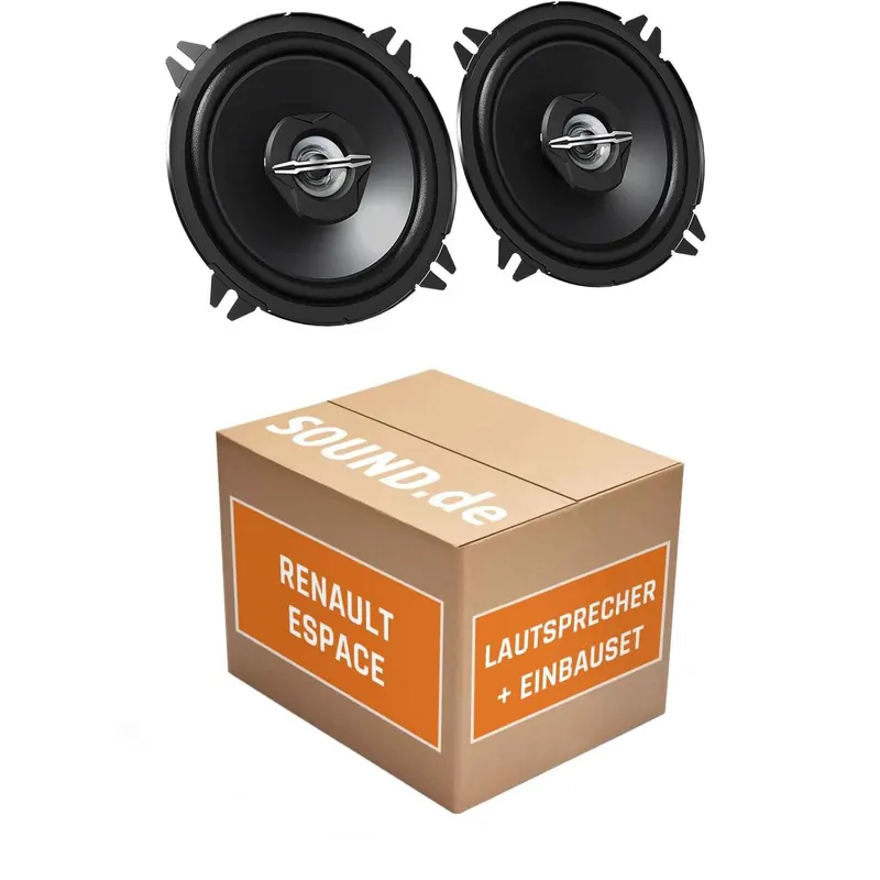 Lautsprecher Boxen Einbaupaket vorne JVC CS-J520 passend für Renault Espace IV | 2x Tief-Mitteltöner mit integriertem Hochtöner 250W MAX