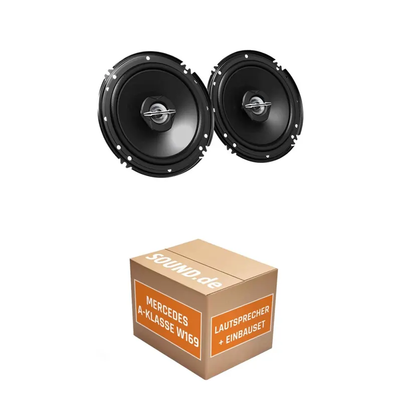 Lautsprecher Boxen Einbaupaket vorne JVC CS-J620X passend für Mercedes A-Klasse W 169 | 2x Tief-Mitteltöner inkl. Hochtöner 300W