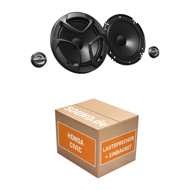 Lautsprecher Boxen Einbaupaket vorne JVC CS passend für Honda Civic 9. Generation (2011–2017) | 2x Tief-Mitteltöner 2x Hochtöner