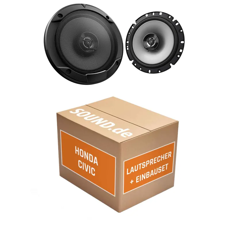 Lautsprecher Boxen Einbaupaket vorne Kenwood S1766 passend für Honda Civic 9. Generation (2011–2017) | 2x Tief-Mitteltöner mit integriertem Hochtöner