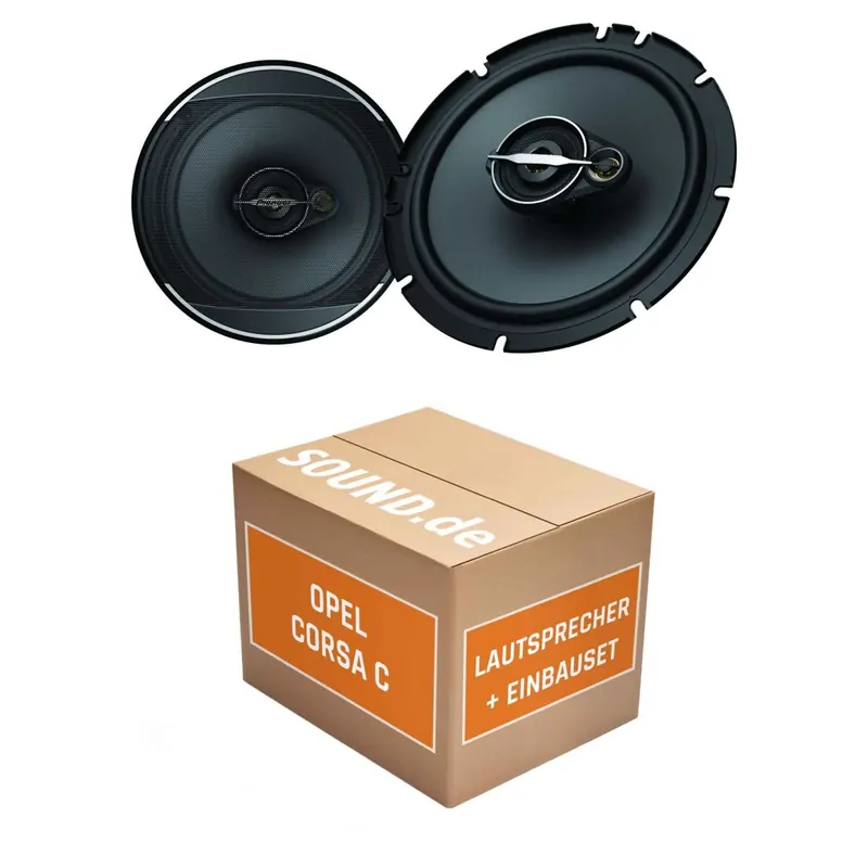 Lautsprecher Boxen Einbaupaket vorne Pioneer TS-A1671F passend für Opel Corsa C + 2/3 türig | 2x Tief-Mitteltöner mit integriertem Hochtöner 320W MAX