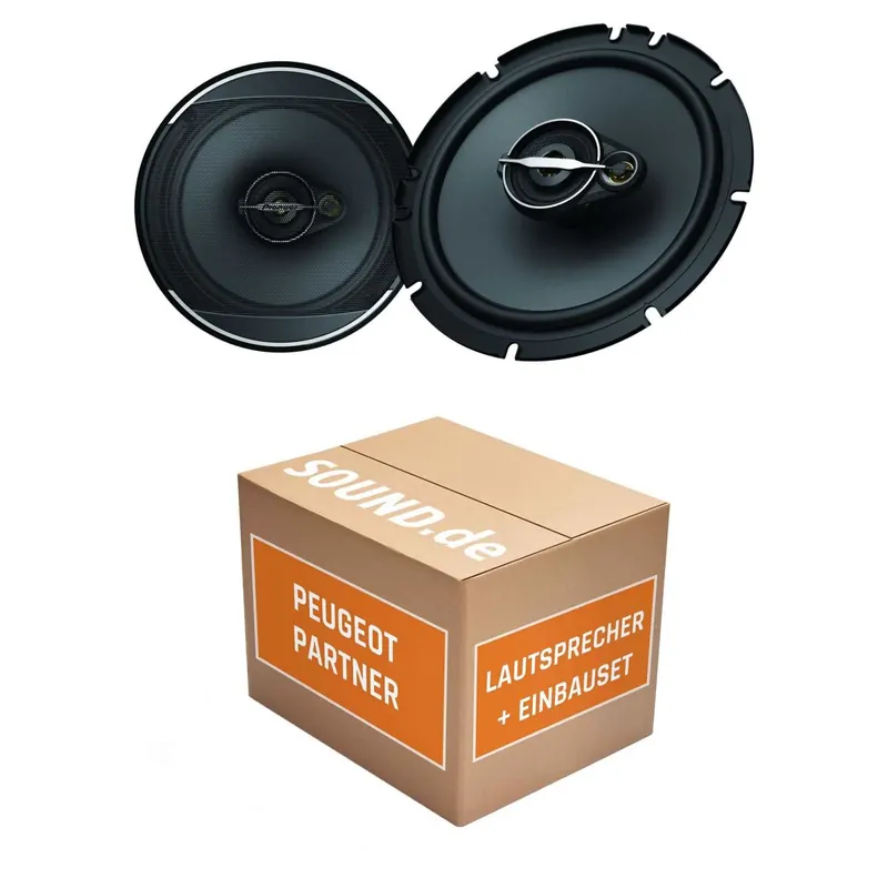 Lautsprecher Boxen Einbaupaket vorne Pioneer TS-A1671F passend für Peugeot Partner Origin | 2x Tief-Mitteltöner mit integriertem Hochtöner 320W MAX