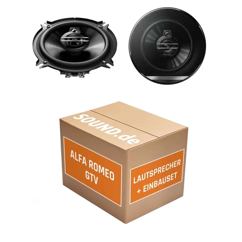 Lautsprecher Boxen Einbaupaket vorne Pioneer TS-G1330F passend für Alfa Romeo GTV 916 | 2x Tief-Mitteltöner mit integriertem Hochtöner 250W MAX
