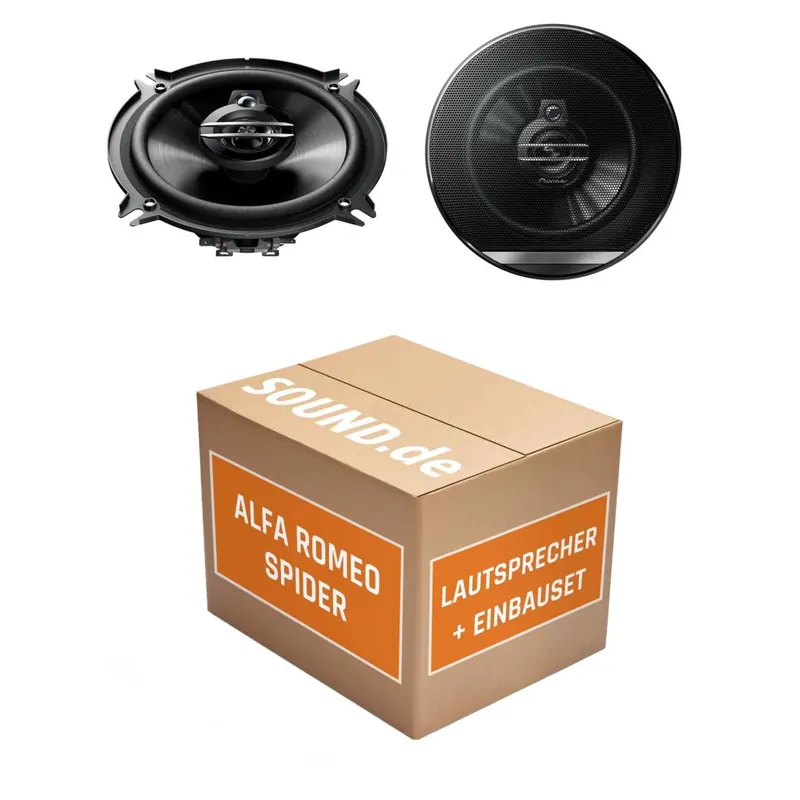 Lautsprecher Boxen Einbaupaket vorne Pioneer TS-G1330F passend für Alfa Romeo Spider Tipo 916 | 2x Tief-Mitteltöner mit integriertem Hochtöner 250W MAX