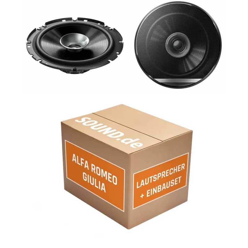 Lautsprecher Boxen Einbaupaket vorne Pioneer TS-G1710F passend für Alfa Romeo Giulia | 2x Tief-Mitteltöner mit integriertem Hochtöner 280W MAX