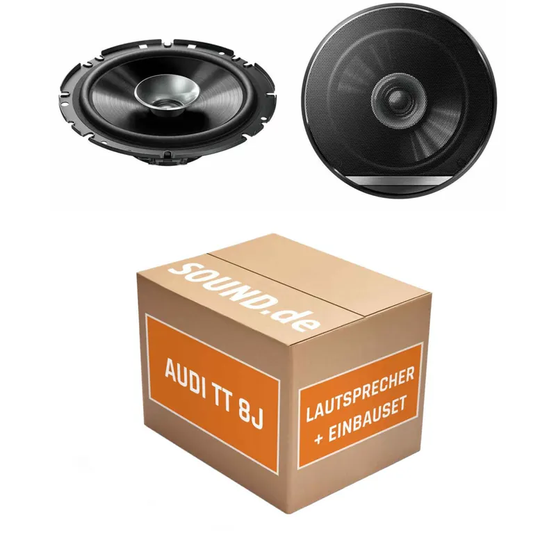 Lautsprecher Boxen Einbaupaket vorne Pioneer TS-G1710F passend für Audi TT 8J + Coupe | 2x Tief-Mitteltöner mit integriertem Hochtöner 280W MAX