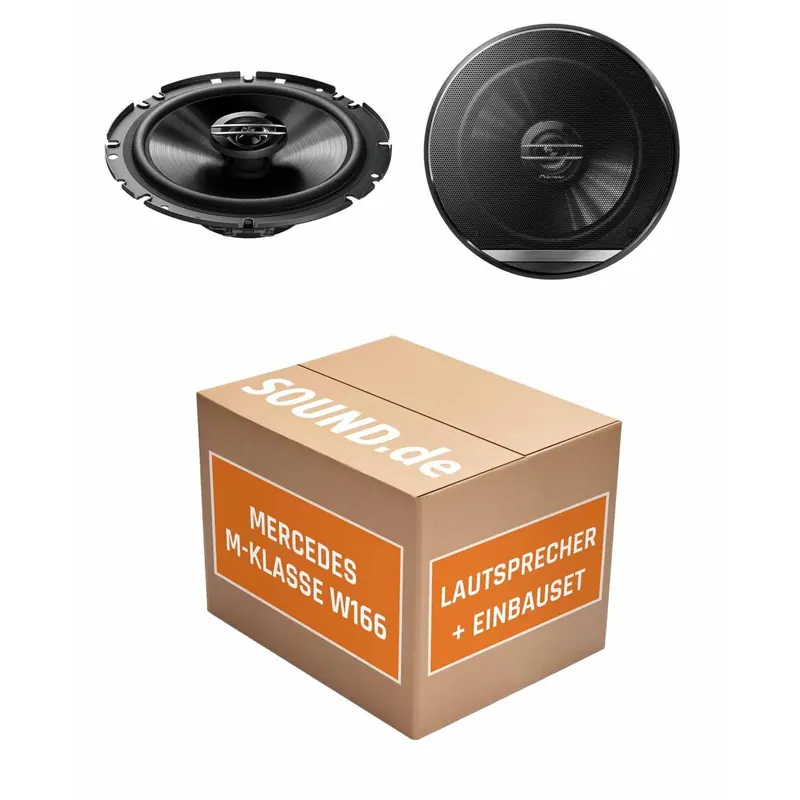 Lautsprecher Boxen Einbaupaket vorne Pioneer TS-G1720F passend für Mercedes M-Klasse W166 | 2x Tief-Mitteltöner mit integriertem Hochtöner 300W MAX