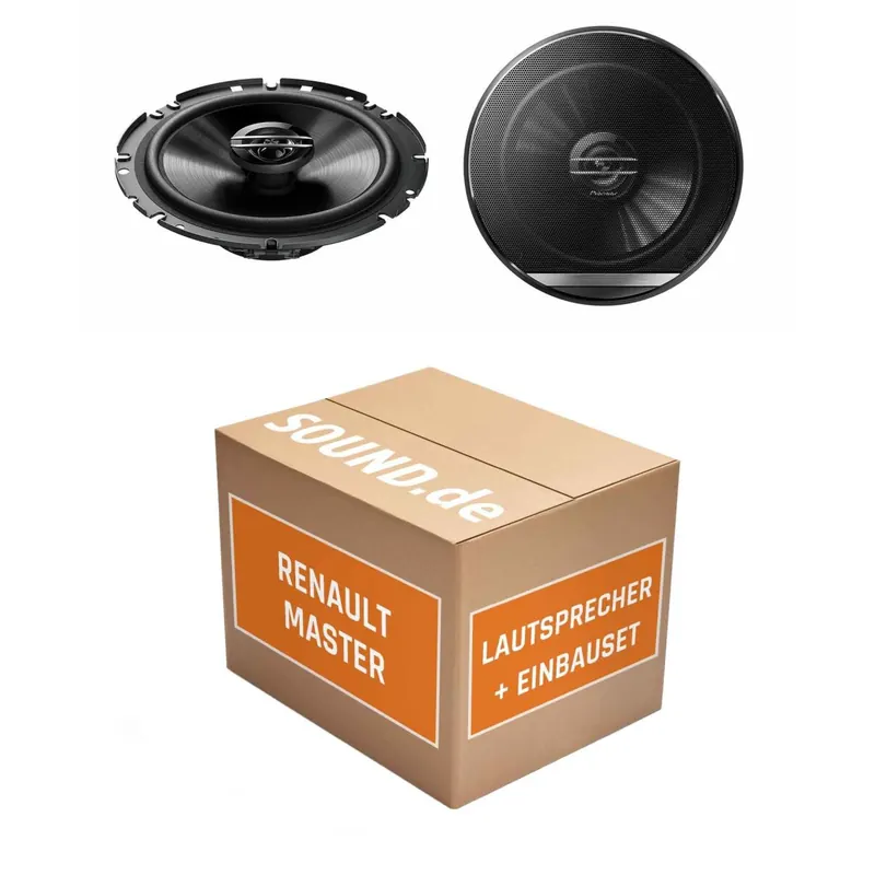 Lautsprecher Boxen Einbaupaket vorne Pioneer TS-G1720F passend für Renault Master III | 2x Tief-Mitteltöner mit integriertem Hochtöner 300W MAX