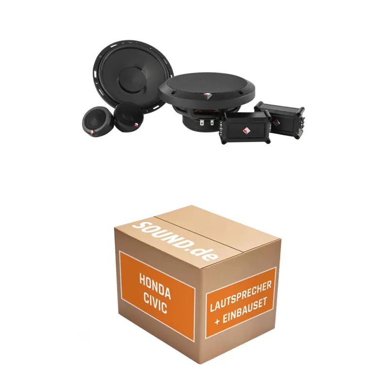 Lautsprecher Boxen Einbaupaket vorne Rockford Fosgate P165 passend für Honda Civic seit 2015 10. Generation | 2x Tief-Mitteltöner 2x Hochtöner