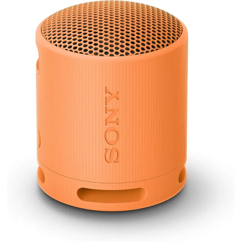 Sony SRS-XB100 - Kabelloser Bluetooth-Lautsprecher, tragbar, leicht, kompakt, Outdoor, Reise-Lautsprecher, langlebig, IP67 Wasser- und staubdicht, 16 Std Akku, Trageriemen, Freisprechfunktion, orange